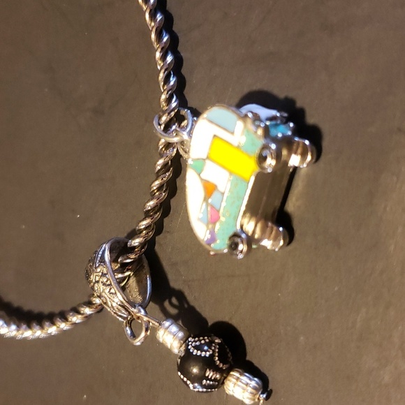 Charm Bracelet With Camper Charm and Black Flower - 3/$15 - Picture 5 of 6